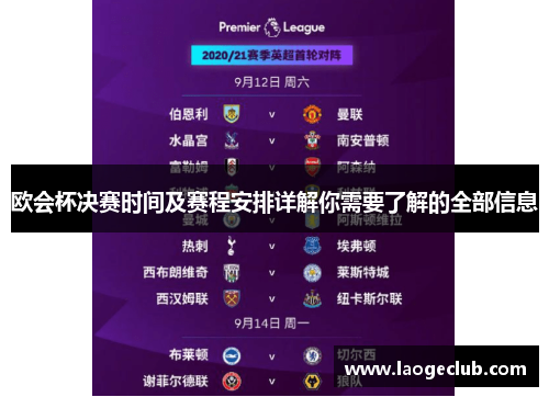 欧会杯决赛时间及赛程安排详解你需要了解的全部信息
